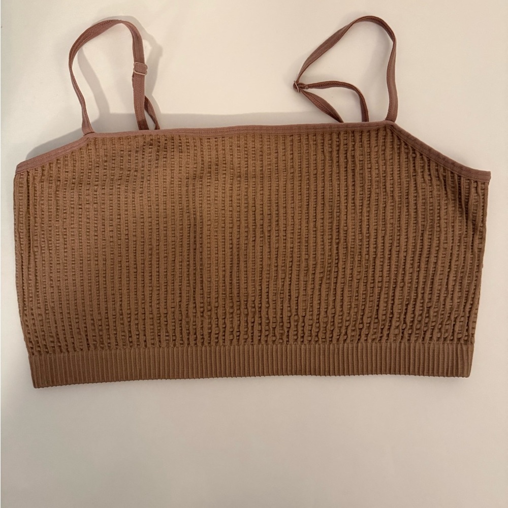 Ribbed Tan Crop Top